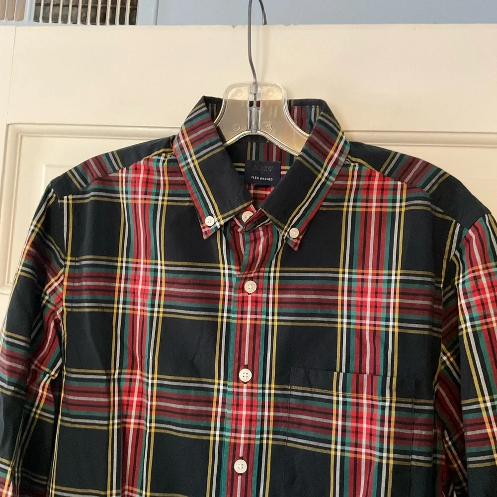 NEW J.Crew Holiday Stewart tartan flex casual shirt Button Up Men’s Size S NWOT